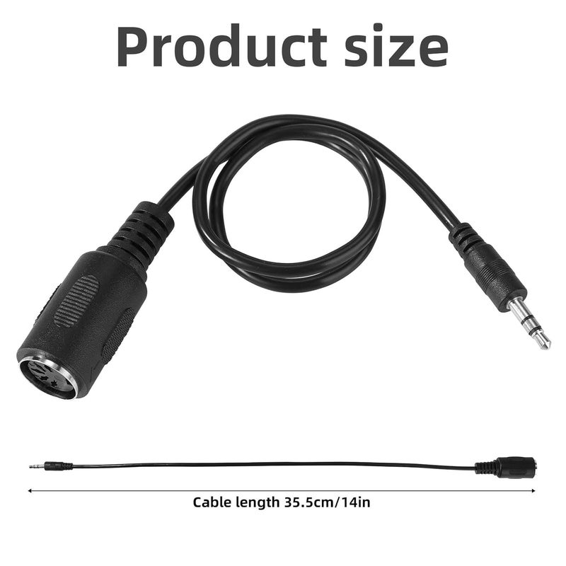 BTFO 2pcs Type-A MIDI to 3.5mm Adapter, 14" MIDI Female to TRS 3.5mm Male Breakout Cable Audio Converter for Keyboards Synths & DAWs - Image 2